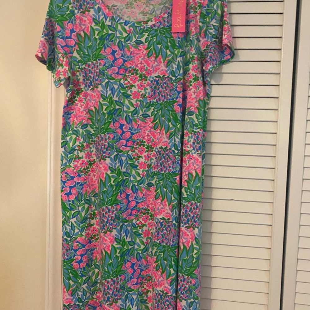 Lilly Pulitzer Pink and Green Floral Dress